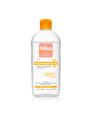 MIXA Niacinamide Glow мицеларна вода за озаряване на лицето 400 мл.