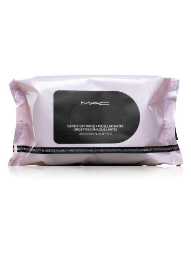 MAC Cosmetics Gently Off Wipes + Micellar Water кърпички за почистване на грим 30 бр.