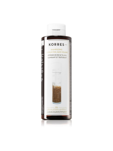 Korres Rice Proteins & Linden шампоан  за фина коса 250 мл.