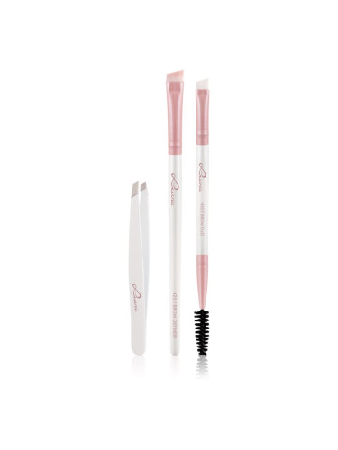Luvia Cosmetics Prime Vegan Brow Kit комплект за оформяне на вежди Candy (Pearl White / Rose) 3 бр.
