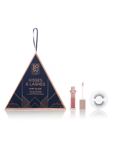 SOSU Cosmetics Limited Edition Kisses & Lashes подаръчен комплект Ruby Blaze