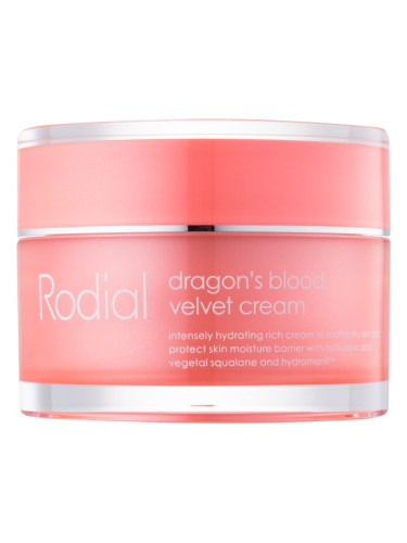 Rodial Dragon's Blood Velvet Cream крем за лице с хиалуронова киселина за суха кожа 50 мл.