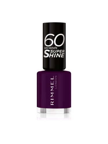 Rimmel 60 Seconds Super Shine лак за нокти цвят 345 Black Cherries 8 мл.