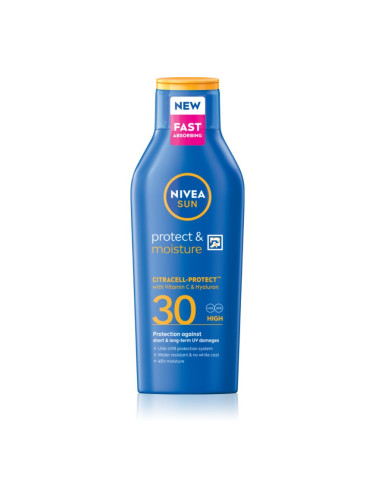 NIVEA SUN Protect & Moisture хидратиращо мляко за тен SPF 30 400 мл.