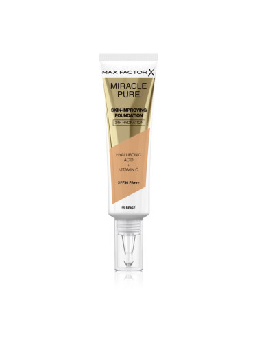 Max Factor Miracle Pure Skin дълготраен фон дьо тен SPF 30 цвят 55 Beige 30 мл.