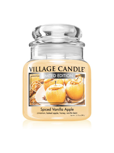 Village Candle Spiced Vanilla Apple ароматна свещ (Glass Lid) 389 гр.