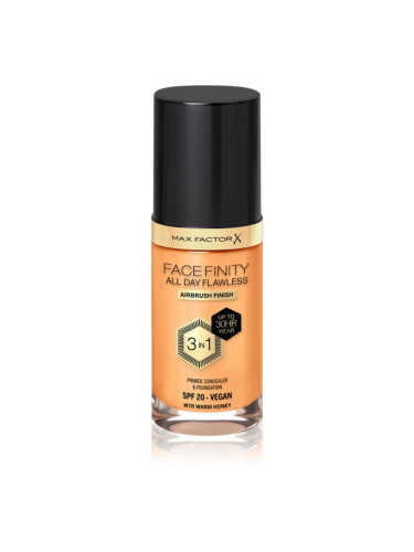 Max Factor Facefinity All Day Flawless дълготраен фон дьо тен SPF 20 цвят 78 Warm Honey 30 мл.