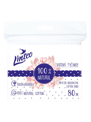 Linteo Natural Cotton Buds клечки за уши в пликче 80 бр.
