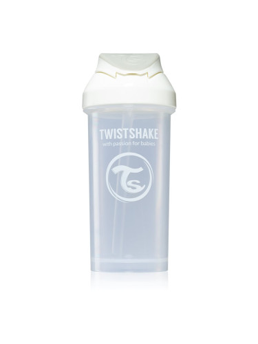 Twistshake Straw Cup White шише със сламка 6m+ 360 мл.
