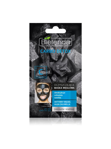 Bielenda Carbo Detox Active Carbon почистваща маска с активни въглища за суха до чувствителна кожа 8 гр.