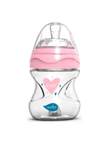 Nuvita Glass bottle Pink бебешко шише Glass/Pink 140 мл.