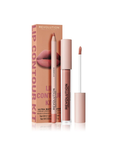 Makeup Revolution Lip Contour Kit комплект за устни цвят Stunner