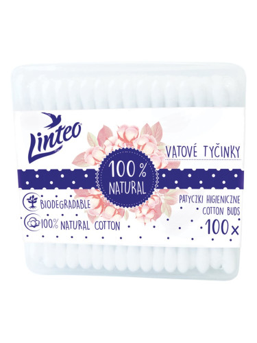 Linteo Natural клечки за уши контейнер 100 бр.