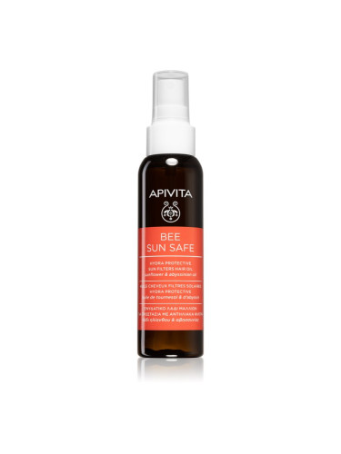 Apivita Bee Sun Safe Hair Oil хидратиращо олио за изтощена от слънце коса 100 мл.