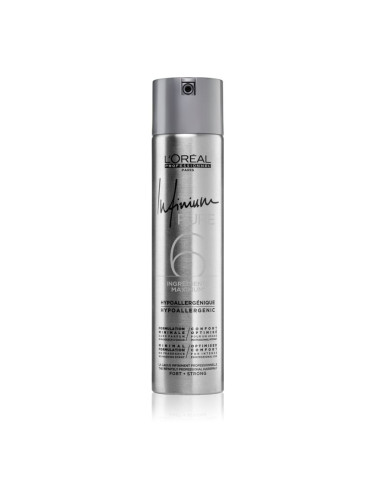 L’Oréal Professionnel Infinium Pure хипоалергенен лак за коса силна фиксация без парфюм 300 мл.