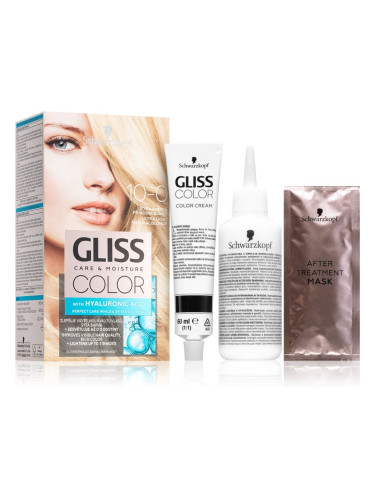 Schwarzkopf Gliss Color перманентната боя за коса цвят 10-0 Ultra Light Natural Blonde