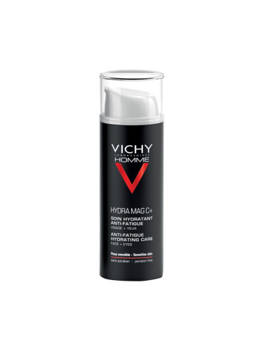 Vichy Homme Hydra-Mag C хидратираща грижа против признаци на умора за лице и околоочната област 50 мл.