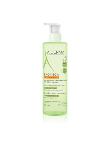 A-Derma Exomega Control 2 in 1 emollient cleansing gel душ гел за суха към атопична кожа 500 мл.