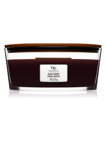 Woodwick Black Cherry ароматна свещ с дървен фитил (hearthwick) 453 гр.