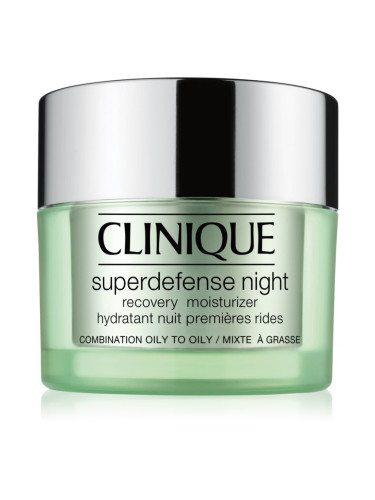 Clinique Superdefense™ Night Recovery Moisturizer хидратиращ нощен крем против бръчки за смесена и мазна кожа 50 мл.