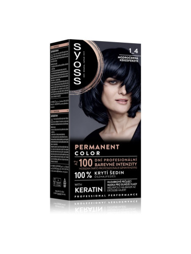 Syoss Permanent Color перманентната боя за коса цвят 1_4 Blue Black 1 бр.