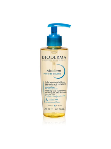 Bioderma Atoderm Shower Oil високо подхранващ и успокояващ душ-гел за суха и раздразнена кожа 200 мл.