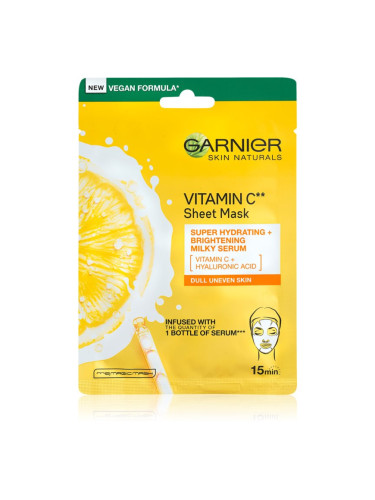 Garnier Skin Naturals Vitamin C платнена маска с озаряващ и хидратиращ ефект с витамин С 28 гр.