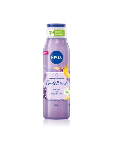 Nivea Fresh Blends Banana & Acai & Coconut Milk освежаващ душ гел 300 мл.