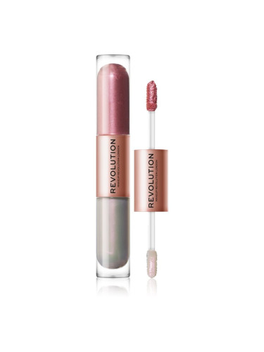 Makeup Revolution Double Up течни очни сенки 2 в 1 цвят Opulence Light Pink 2x2,2 мл.