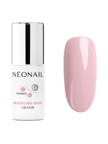 NEONAIL Modeling Base Calcium основен лак за нокти с гел с калций цвят Neutral Pink 7,2 мл.