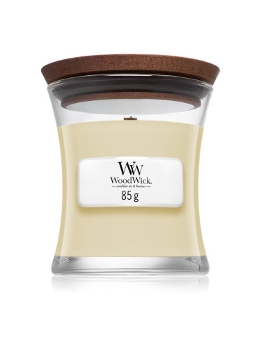 Woodwick White Teak ароматна свещ  с дървен фитил 85 гр.