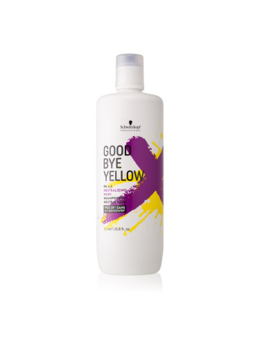 Schwarzkopf Professional Goodbye  Yellow шампоан, неутрализиращ жълтите нюанси за боядисана коса и коса с кичури 1000 мл.