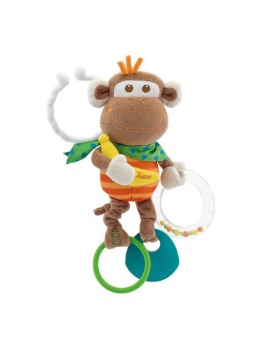 Chicco Baby Senses Monkey гризалка с дрънкалка 1 бр.