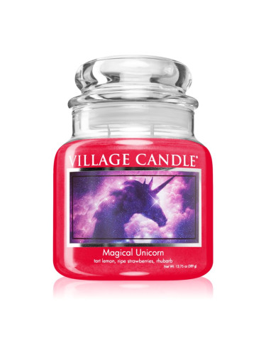 Village Candle Magical Unicorn ароматна свещ (Glass Lid) 389 гр.
