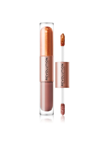 Makeup Revolution Double Up течни очни сенки 2 в 1 цвят Luminous Bronze 2x2,2 мл.