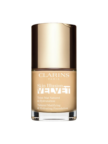 Clarins Skin Illusion Velvet течен фон дьо тен с матов завършек с подхранващ ефект цвят 100,5W 30 мл.
