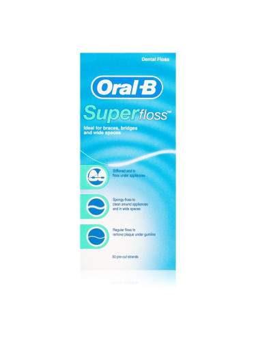 Oral B Super Floss дентален концец за брекети и импланти 50 бр.