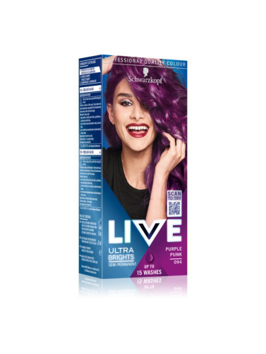 Schwarzkopf LIVE Ultra Brights or Pastel полуперманентна боя за коса цвят 94 Purple Punk 1 бр.