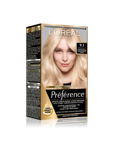 L’Oréal Paris Préférence боя за коса цвят 9.1 Viking Light Ash Blonde 1 бр.