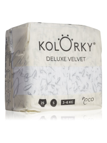 Kolorky Deluxe Velvet Love Live Laugh еднократни ЕКО пелени размер S 3-6 Kg 25 бр.