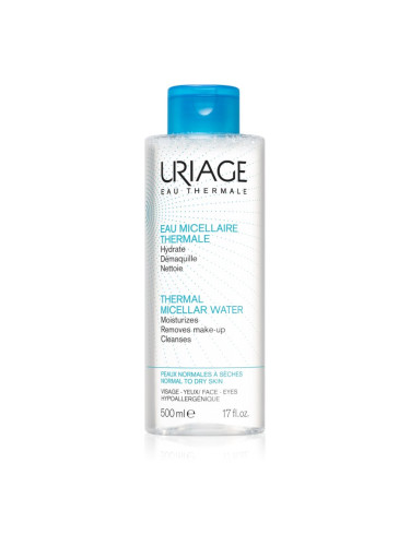 Uriage Hygiène Thermal Micellar Water - Normal to Dry Skin мицеларна почистваща вода за нормална към суха кожа 500 мл.