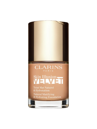 Clarins Skin Illusion Velvet течен фон дьо тен с матов завършек с подхранващ ефект цвят 109C 30 мл.