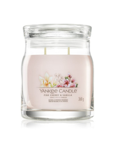 Yankee Candle Pink Cherry & Vanilla ароматна свещ Signature 368 гр.