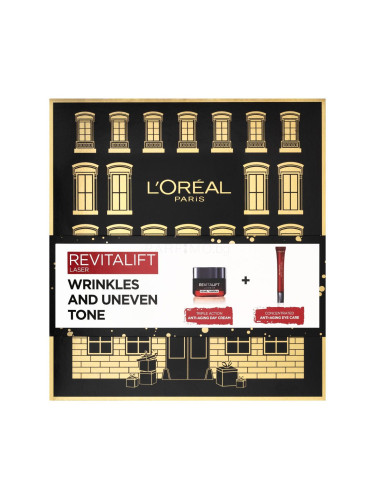 L'Oréal Paris Revitalift Laser X3 Day Cream Подаръчен комплект дневен крем за лице Revitalift Laser X3 50 ml + околоочен крем Revitalift Laser X3 15 ml