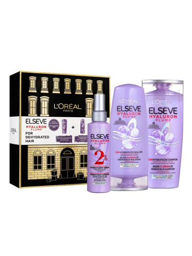 L'Oréal Paris Elseve Hyaluron Plump Подаръчен комплект шампоан Elseve Hyaluron Plump 250 ml + балсам за коса Elseve Hyaluron Plump 200 ml + серум за коса Elseve Hyaluron Plump 150 ml