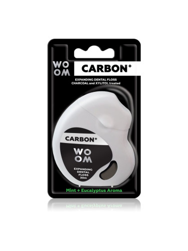WOOM Carbon+ Dental Floss восъчен конец за зъби черна 30 м