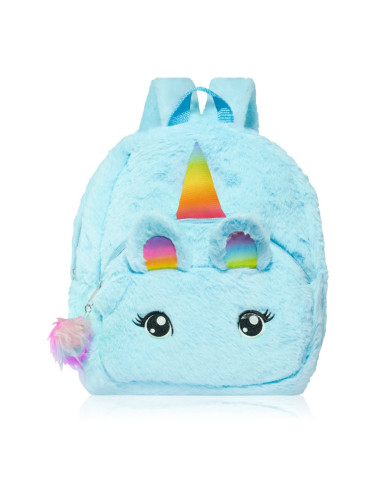 BrushArt KIDS Fluffy unicorn backpack Large детска раница Blue (29 x 33 cm)