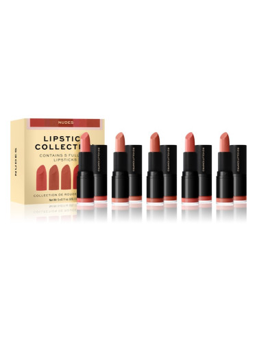 Revolution PRO Lipstick Collection сатенено червило подаръчен комплект цвят Nudes 5x3,2 гр.