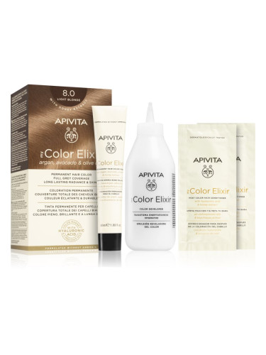 Apivita My Color Elixir боя за коса без амоняк цвят 8.0 Light Blonde 1 бр.
