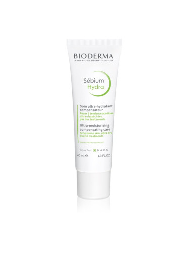 Bioderma Sébium Hydra хидратиращ крем за кожа, която е суха и раздразнена от медикаментозно лечение на акне 40 мл.